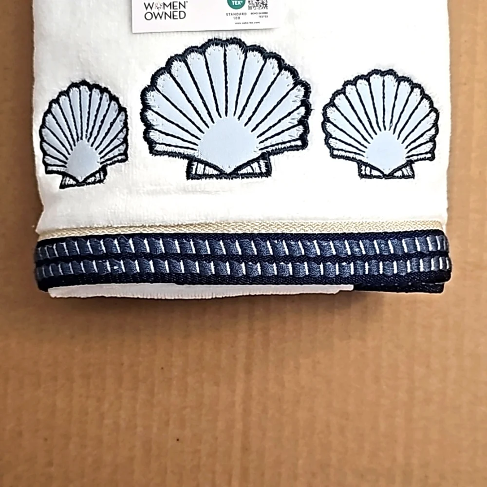 2pc CARO HOME Coastal Collection Hand Towel Set - Newport SC Navy